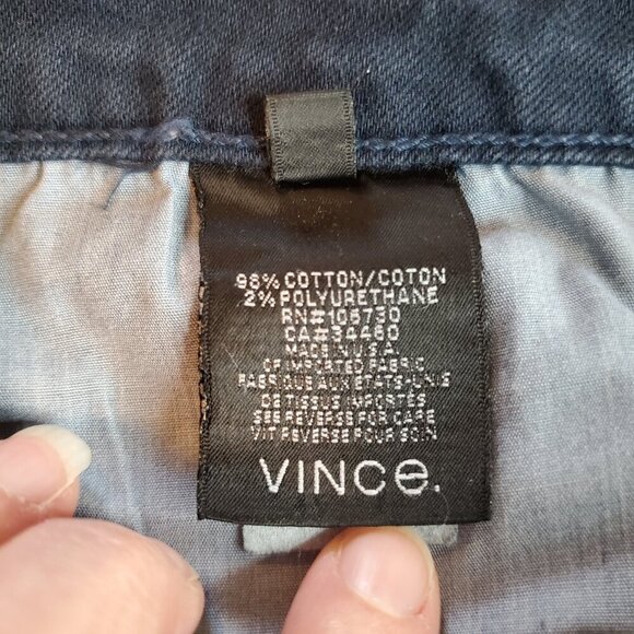 VINCE SZ 29 Ankle Skinny True Navy Wash Printed Stripe 5 Pocket Jeans - Picture 11 of 13